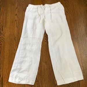 Old Navy white linen pants wide leg fully lined 6